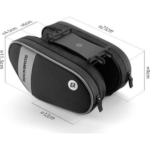ROCKBROS Mountain Bike Riding Equipment Front Girder Bag Waterproof Upper Tube Storage Storage Bag Hanging Mobile Phone Bag