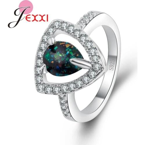 Fashion Rings For Women 925 Sterling Silver Natural Drop Shape Fire Opal Ring Wedding Retro Jewelry Best Promise Gift For Bridal