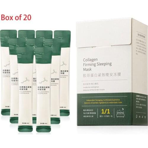 20 Bags Night Collagen Firming Sleeping Mask Jelly No Wash Deep Moisturizing Gel Q0KD