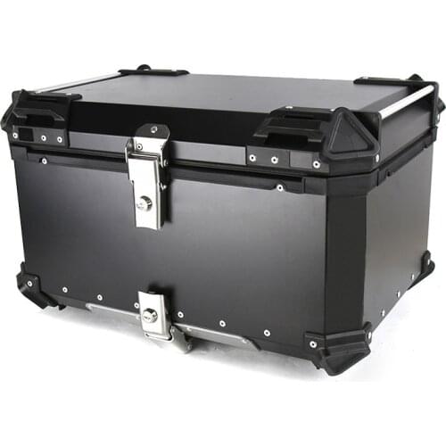 55L 65L Universal Motorcycle Rear Luggage Aluminum Trunk Storage Case Moto Tool Box Waterproof Helmet Key Lock Tail Toolbox