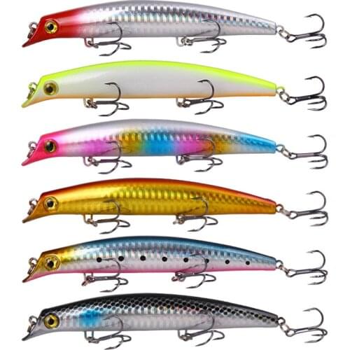 6Pcs Top water Floating Popper Fishing lure 125mm 14g Wobbler Crankbaits Hard Artificial Bait Bass Pike Sea Fishing Tackle