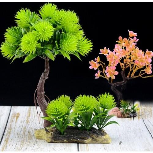 Fish Tank Plastic Flower Tree Landscaping Decoration Simulation Water Plant Multiple Styles Simulation Tree Fake Tree