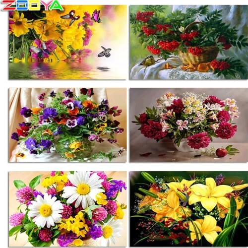 ZOOYA Diamond Embroidery DIY Diamond Painting Flowers and Butterfly Water Diamond Painting Cross Stitch Rhinestone Mosaic BJ1835