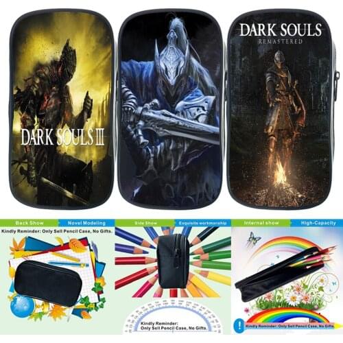 Dark Souls Artorias Pencil Case Faraam Cute Large Capacity Zipper Pen Bag Stationery Pouch Kids Gift School Supplies Escolar