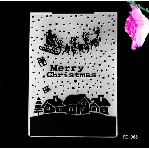 DABOXIBO Santa, The House DIY Paper Cutting Dies Scrapbooking Plastic Embossing Folder Size 10.5*15cm