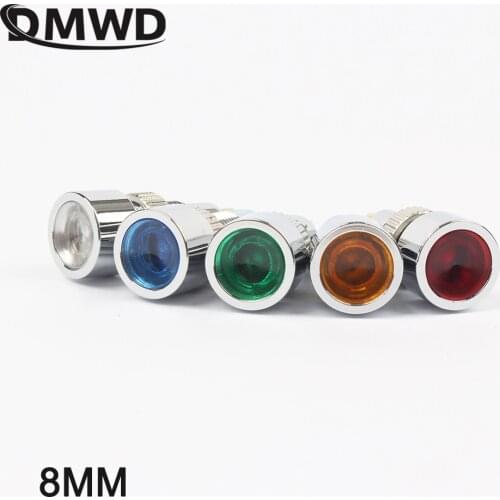 8mm LED Metal Indicator Light Waterproof Power Led Signal Lamp 6V 12V 24V 220v Red Yellow Blue Green White DT