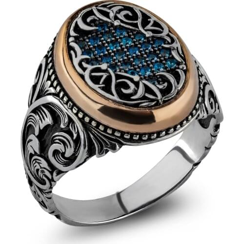 Guaranteed High-quality 925 Sterling Silver ZİRCON STONE ring Jewelry Made in Turkey in a luxurious way for men with gift