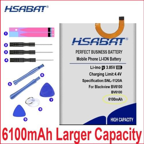 HSABAT 0 Cycle 6100mAh 457094P Battery for Blackview BV6100 High Quality Mobile Phone Replacement Accumulator
