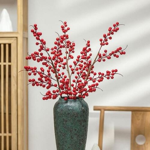 Artificial Plants Branch Simulation Berries Fake Hawthorn fruit Wedding Wreath Hair Band Decoration Festival Fake Floral