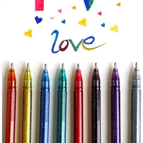 JIANWU 8pcs/set creative cute Flash pen sketch marker pen journal pen kawaii School supplies