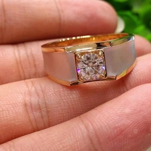 Luxurious Gold Color Natural Birthstone Crystal Ring For Girlfriend Anniversary Gift Banquet Engagement Wedding Jewelry Gifts