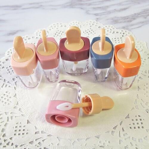 Colorful Empty DIY Lip Gloss Bottles Pink Green Orange Sweet Ice Cream Shape Cute Lipgloss Lipstick Tube for Girls 20pcs/lot