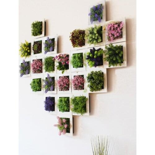 Hot Artificial Flower Succulent Plant Hanging Wall Art Frame Living Room Home Decor