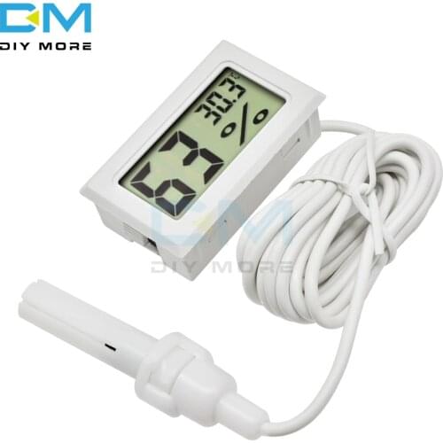 Mini Professional Probe Digital LCD Display White Thermometer Hygrometer Humidity Temperature Meter Indoor Digital LCD