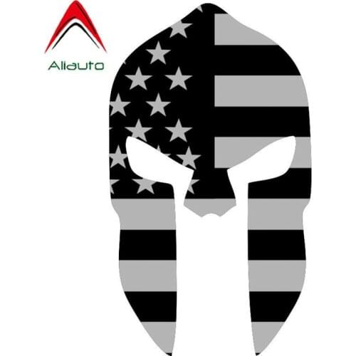 Aliauto Fashion Car Stickers Spartan Helmet Flag Skull Automobile Styling Vinyl Decal for Harman Kardon Honda Peugeot,16cm*9cm