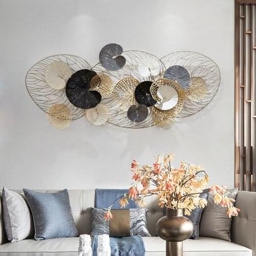 Chinese Luxury Wrought Iron Wall Sticker Decoration Hotel Store Club Wall Mural Crafts Home Livingroom Wall Hanging Adornments