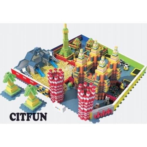 Non-toxic large EPP building block foam block park indoor playground with million ball pool