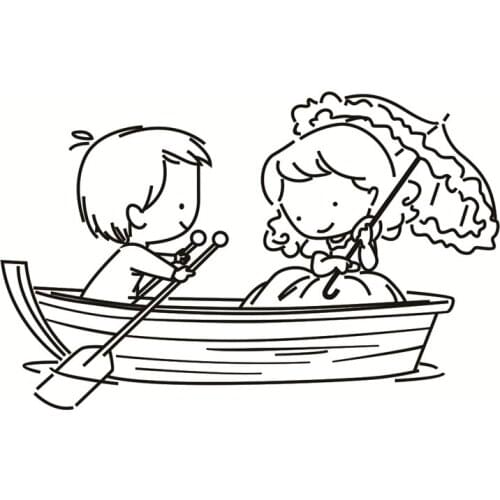 Boating Boys And Girls Transparent Clear Stamps Silicone Seals For DIY Scrapbooking Photo Album Card Making