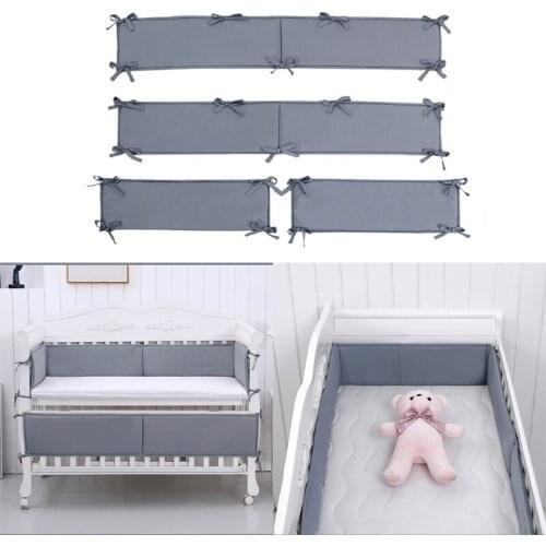 Solid Color Baby Crib Bumper Newborn Cot Protector Pillows Infant Bed Cushion P31B