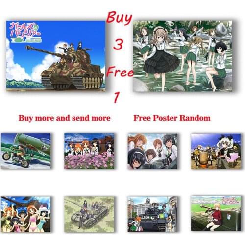 Anime GIRLS und PANZER Poster Home Room Decor Art Painting Wall Sticker for Coffee House Bar White Coated Paper Prints