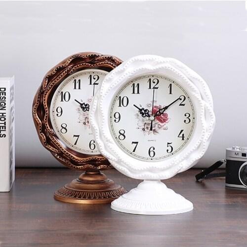 Hot Table Clock Table Watch Home Living Room Fashion Bedroom Large Nordic Desktop Desk Clock European Retro Clock Decoration