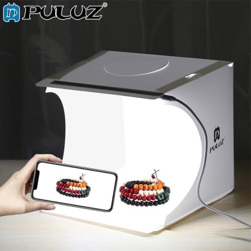 PULUZ Mini Photo Studio 20cm Foldable Light Photo Tent White Portable Lighting Studio Shooting Box 6 Colors Backdrops Photo Box
