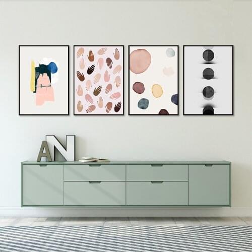 Retro Minimalist Abstract Geometric Shape Canvas Painting Wall Art Nordic Posters and Prints Wall Pictures for Living Room Decor