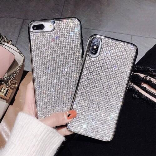 Luxury Rhinestone Phone Case for Iphone 11 Pro Max Womens Fashion Shiny Phone Case for Iphone 7 8plus X XS XR Phone Accessories