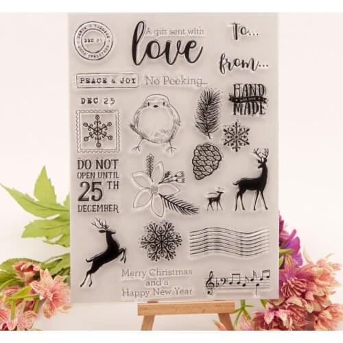 Christmas Transparent Clear Silicone Stamps for DIY Scrapbooking/Card Making/Kids Fun Decoration Supplies T1645 Love Words