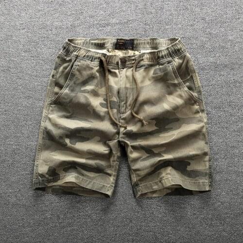 Summer Fashion Straight Cargo Shorts Male Sport Casual Half Length Pure Cotton Military Style Camouflage Mens Work Clothing