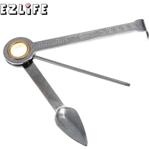 3 in 1 Stainless Steel Smoking Pipe Cleaning Tools Knife moking Pipe Cleaner Wood Pipe Cleaning Tool XN222