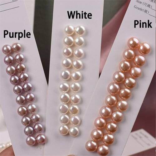 2021 New style 3A quality button shape pearls 2.5mm 5mm 7mm 10mm Various size freshwater pedarls suitable for Earrings