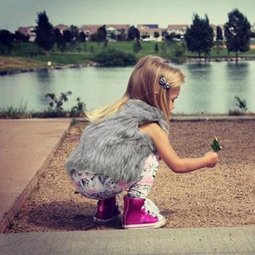 Baby Girl Faux Fur Waistcoat Toddler Kids Baby Girl Winter Warm Clothes Faux Fur Waistcoat Thick Coat Outwear vetement fille