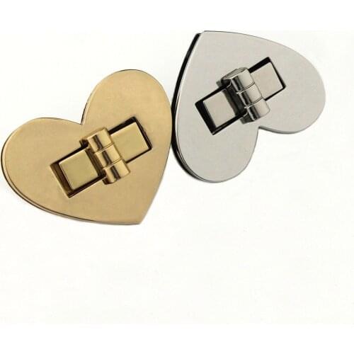 1pcs Metal Heart Shape Turn Lock Fashion Durable Lock Clasp Leather Craft Women Bag Handbag Shoulder Bag Purse DIY Hardware