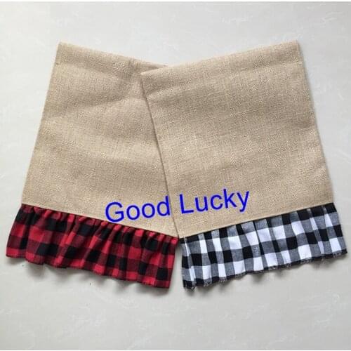 100pcs/lot Wholesale Most Popular Monogram Blank Ruffle Burlap Christmas Garden Flag