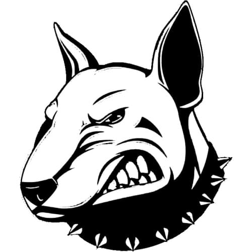 13.3*15.7CM Angry Bullterrier Dog Car Stickers Creative Vinyl Decal Car Styling Bumper Accessories Black/Silver S1-0828