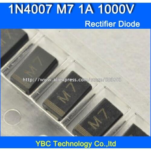 500pcs/lot 1N4007 M7 1A/1000V SMA Rectifier Diode