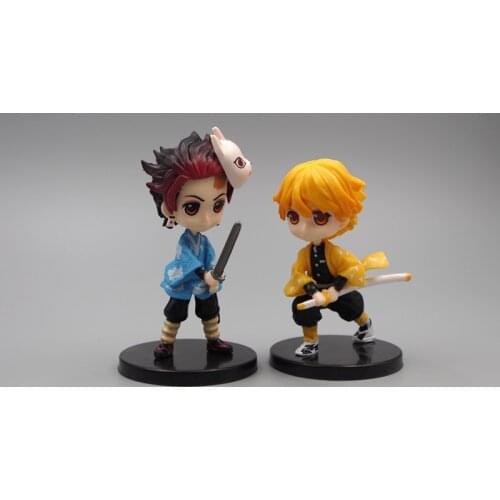 6pcs Japan Anime Demon Slayer Kimetsu no Yaiba figure Kamado Tanjirou Nezuko PVC Action Figure Warrior Model Figuals Toys Gifts