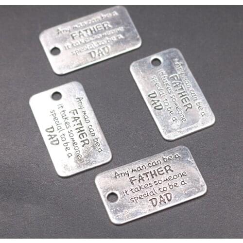 8pcs *Any man can be a father, but it takes someone special to be a DAD* Double-Sided Tag Pendant.Fathers Day Charm-A618