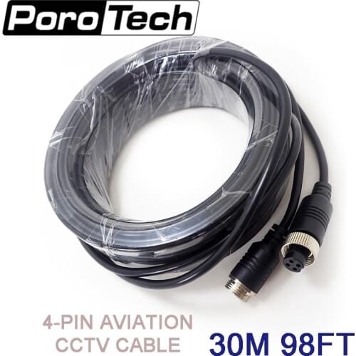 AC-30M 5pcs/lot 30M Audio Video Power Camera Cable 4-PIN Aviation Cable for CCTV Camera Cable Weatherproof professional