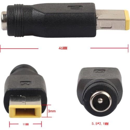 DC Power Adapter Converter 5.5x2.1mm Female to Square Plug Connector for Lenovo Laptop Notebook PC for ThinkPad Ultrabook X230S