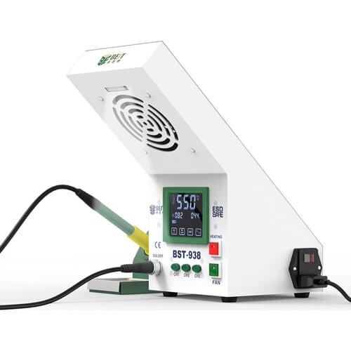 BST-938 Antistatic Thermostat Soldering Station With Smoking Instrument LED Light Adjust Temperature Soldering Iron Station Tool