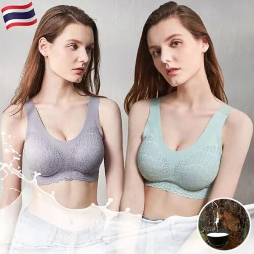 2pcs/lot Sports Top Women Bra Latex 4.0 Underwear Seamless Women Push Up Sexy Padded Unwired Bra Seamless Plus Size Lingerie