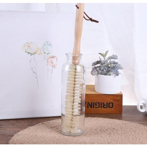 Wooden Unique design For Baby Bottles Scrubbing Cleaning Tool Kitchen Cleaner For Washing Cleaning Long Handle Brush