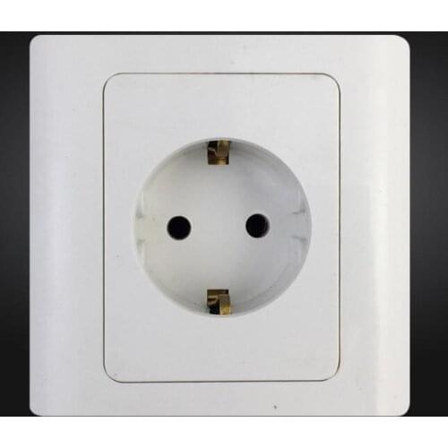 Europe Standard Wall surface White Square shape electrical Sockets 250V 16A For Russian France Spain