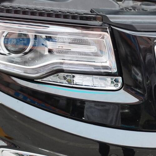 For Jeep Grand Cherokee Patriot 2011 2012 2013 2014 ABS Chrome Car Headlamps cleaning Garnish Trim Cover Protector Guard Strip