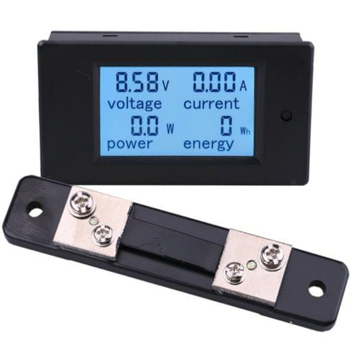 DC 100A Meter Voltage Current Power Energy Combo Monitor for Car Battery Solar