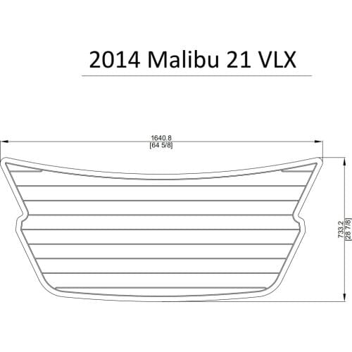 2014 Malibu 21 VLX Swim Platform Pad Pad Boat EVA Teak Decking 1/4" 6mm