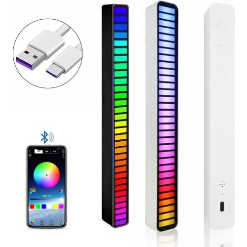 APP&Sound Control Voice-activated Pickup Rhythm Light Creative RGB Colorful Music Ambient Light Car LED Tube USB Night Lamp