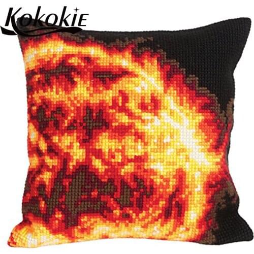 Handicraft throw pillow making kits diy knitting needles kit for Cross stitch set sales fabric cotton Embroider Needlework kits